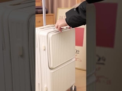 Valigia Multifunzionale in ABS con Apertura Frontale, Formato Cabina - (Bianco, 20 pollici) | Bagagli | Innovative Fro