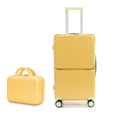 Buy Yellow color Multifunctional Front-Open Pocket Laptop Trolley Carry-On Size (Black, 20