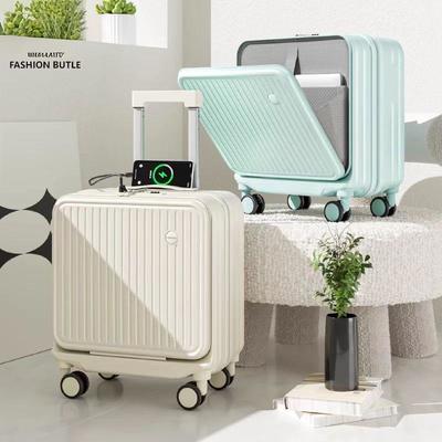 kaufen 18-Zoll-Mini-Koffer Handgepäck Reisegepäck ABS Neu Multifunktionaler Koffer mit Frontöffnung Hartschalenkoffer mit Spinner-Rollen Koffer mit Fronttasche -1988 online manufacture