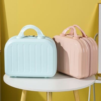 comprare Cute Princess Pink Mini Makeup Case per Donne, 14 pollici Piccolo e leggero nuovo sacchetto con funzione di appesa online manufacture