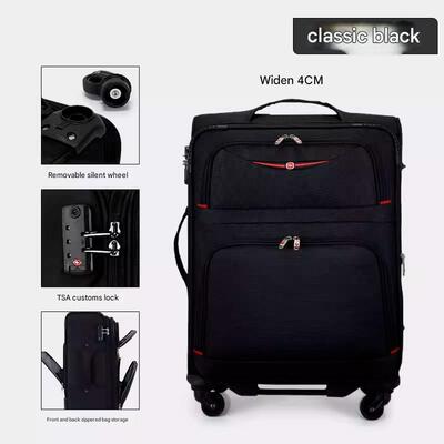 Bom preço. 1750 Detachable widened version Soft-shell Luggage with Embedded TSA Lock, Waterproof Oxford Cloth and Silent Universal Aircraft Wheels on-line